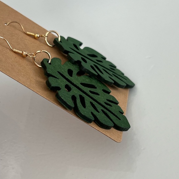 PALM EARRINGS | Wood | NWT - Picture 7 of 8